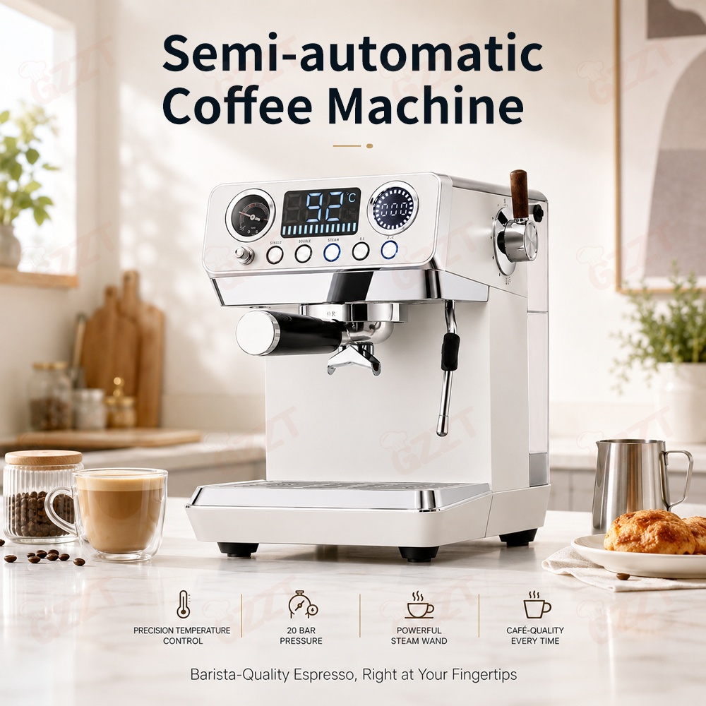 Espresso Machine Semi Auto - Кофемашина полуавтоматическая GZZT с PID-регулятором температуры,