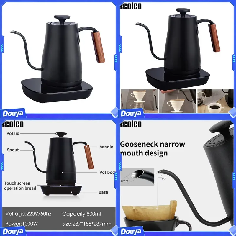 Electric Kettle Gooseneck - Электрический чайник XEOLEO с изогнутым носиком,