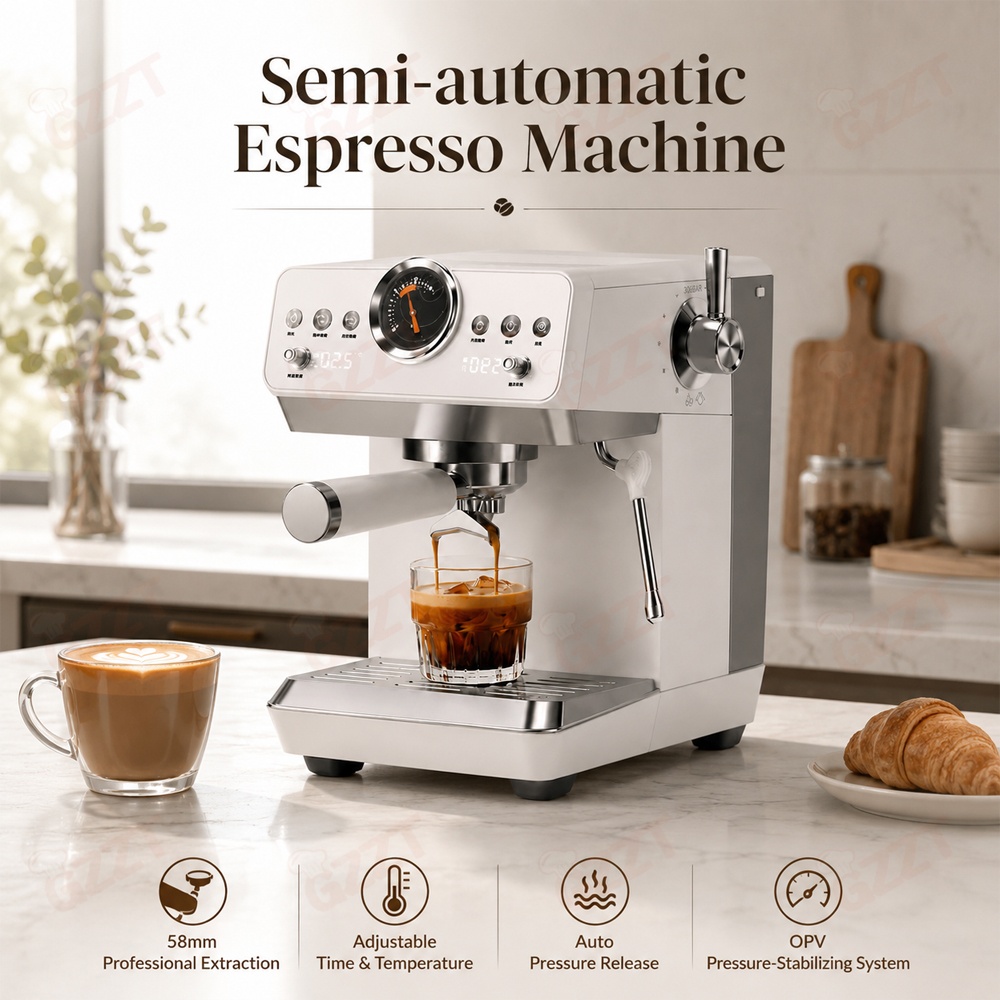 Espresso Machine Semi Auto - Кофемашина полуавтоматическая GZZT CM2250 с PID-регулятором