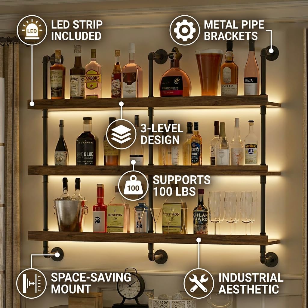 Настенная винная полка с LED-п – обзор и цена Kitchen Appliances Rack